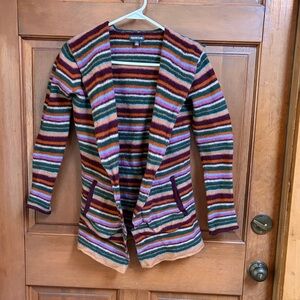 Toad&Co Multicolor Striped Merino Heartfelt Hoodie Size Small
